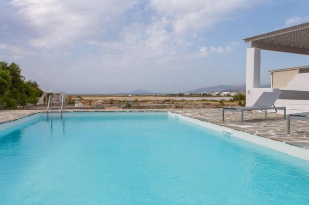 Naxos beachfront villa with pool
