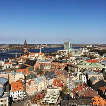 Superior view to Riga over Daugava